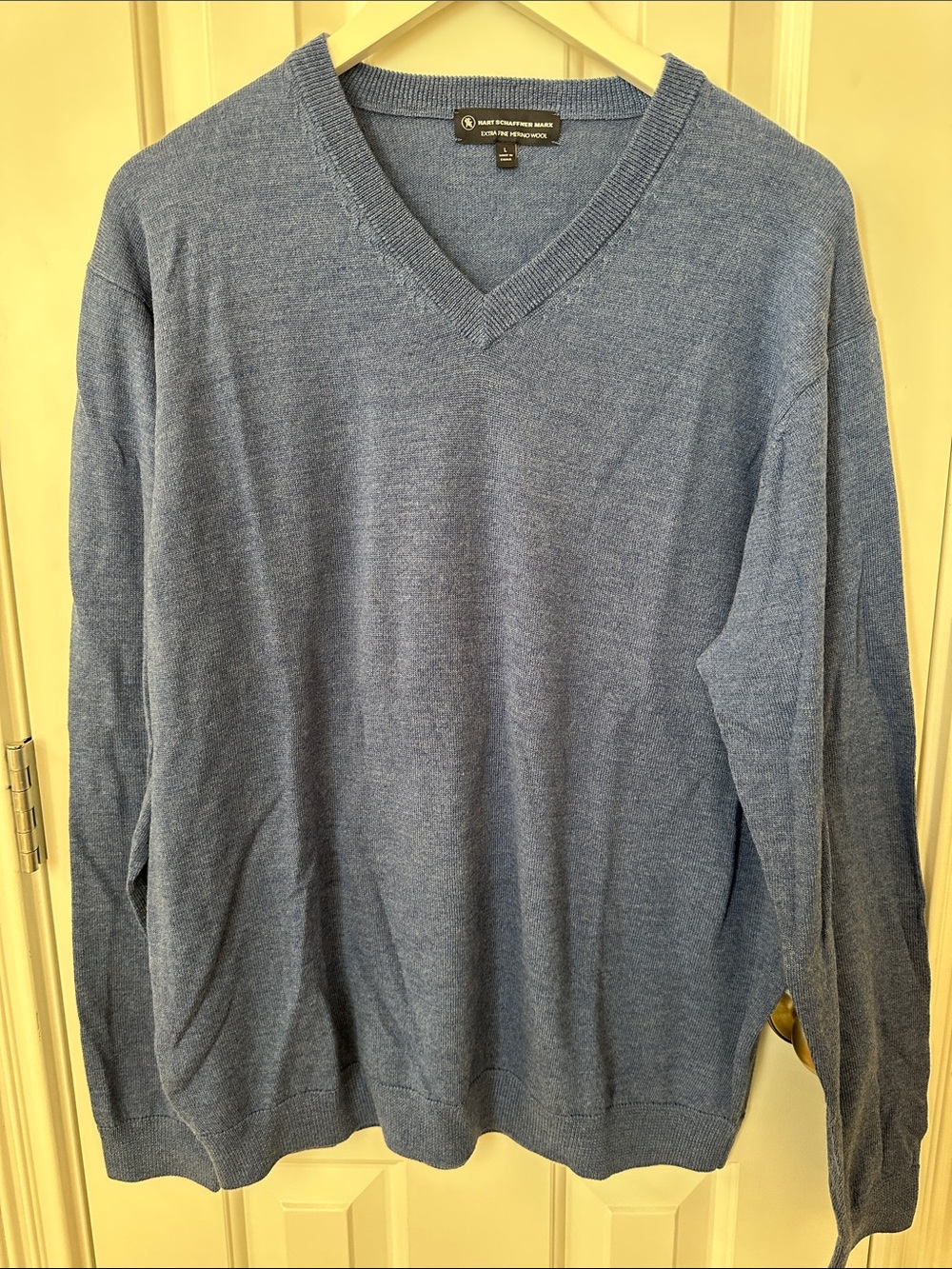 Hart Schaffner Marx Light Heather Blue V-Neck Men's Sweater